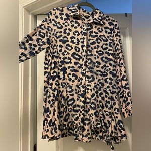 Entro Medium Navy + Pale Pink Leopard tunic
